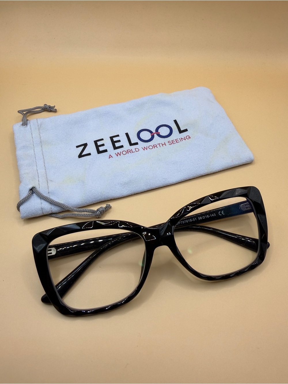 Zeelool Women's Black Fashion Eyeglasses, No Prescription